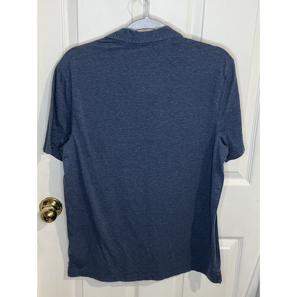 Michael Kors Polo Shirt Mens Medium Blue Embroidered Logo Collared Short Sleeve - Picture 3 of 9